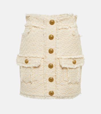 Balmain Cotton tweed miniskirt
