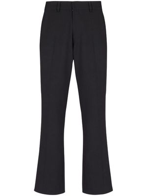 Balmain crepe-textured flared cropped trousers - Black