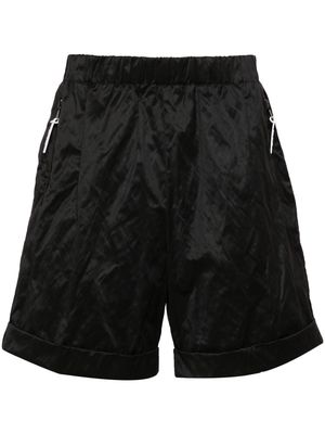 Balmain crinkled satin bermuda shorts - Black
