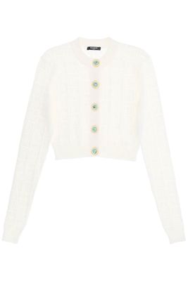 Balmain Cropped Cardigan With Jewel Buttons