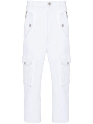 Balmain cropped cargo trousers - White