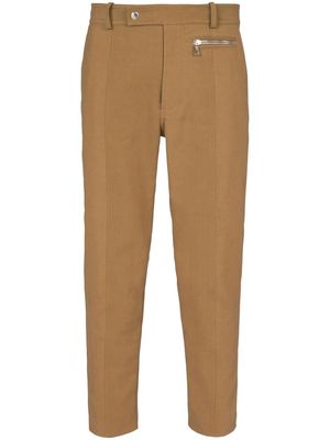 Balmain cropped-leg chino trousers - Brown
