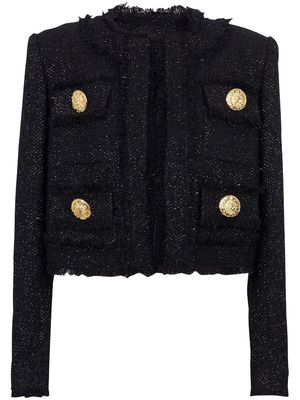 Balmain cropped tweed jacket - Black