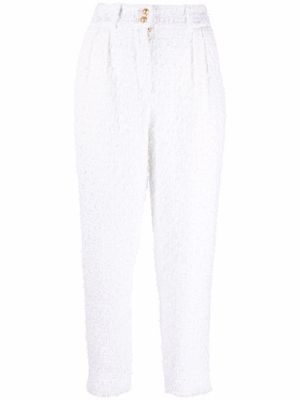 Balmain cropped tweed trousers - White