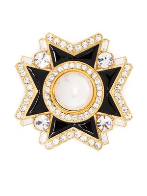Balmain crystal-embellished star brooch - Gold