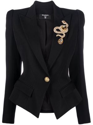 Balmain crystal-embellished tailored blazer - Black