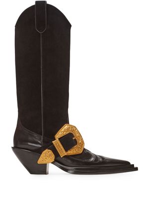 Balmain Dan buckle-embellished cowboy boots - Black
