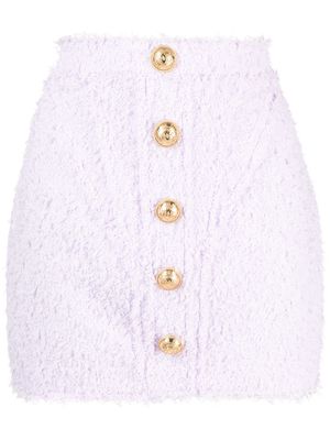 Balmain decorative-button detail high-waisted skirt - Purple