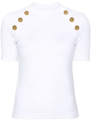 Balmain decorative-button T-shirt - White