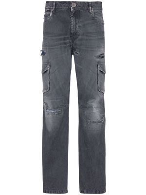 Balmain distressed-effect cargo-pockets jeans - Black