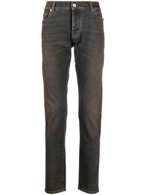 Balmain distressed slim-fit jeans - Brown