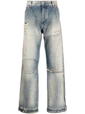 Balmain distressed wide-leg jeans - Blue