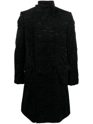 Balmain double-breasted cloqué coat - Black