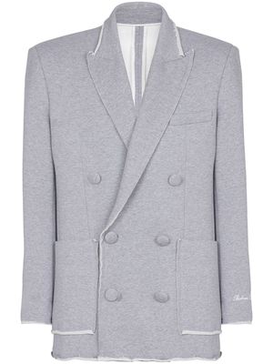 Balmain double-breasted cotton blazer - Grey