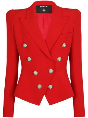Balmain double-breasted cropped blazer - Red