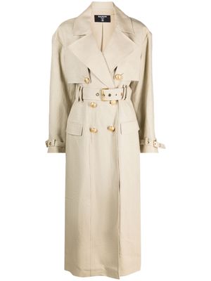 Balmain double-breasted trench coat - Neutrals