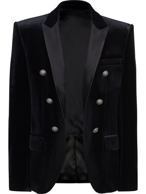 Balmain double-breasted velvet blazer - Black