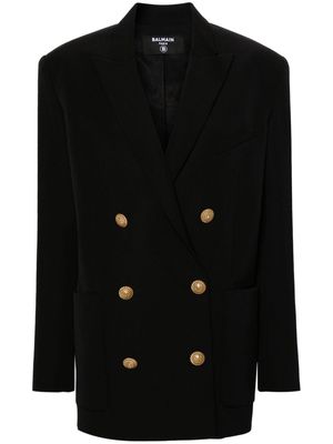 Balmain double-breasted virgin-wool blazer - Black