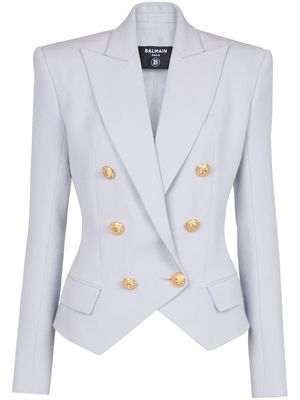 Balmain double-breasted wool blazer - Grey