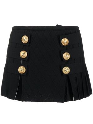 Balmain double-buttoned mini-skirt - Black