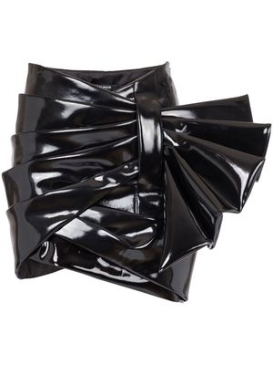 Balmain draped high-waisted mini skirt - Black