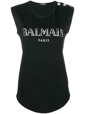 Balmain embellished buttons top - Black