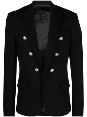 Balmain embossed-button open-front blazer - Black
