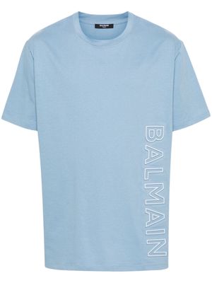 Balmain embossed-logo cotton T-shirt - Blue