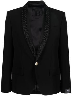 Balmain embroidered chain-link blazer - Black