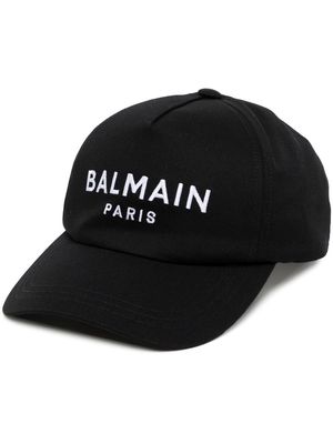 Balmain embroidered-logo cotton cap - Black