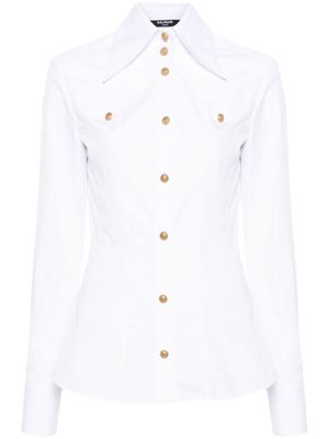 Balmain exposed-seam cotton shirt - White