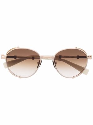 Balmain Eyewear 3d goggle-style sunglasses - Gold