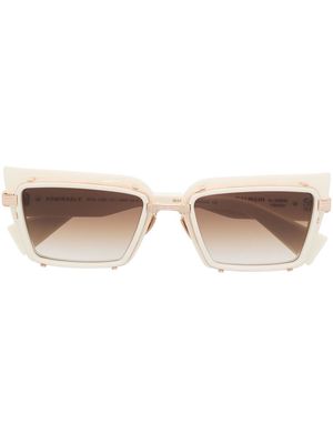 Balmain Eyewear Admirable rectangle-frame sunglasses - White