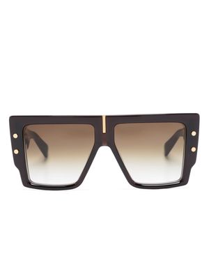 Balmain Eyewear B-Grand oversize-frame sunglasses - Brown