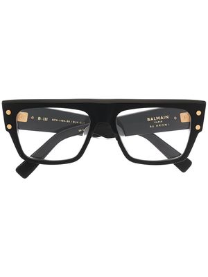 Balmain Eyewear B-III rectangular frame glasses - Black