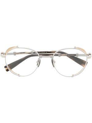 Balmain Eyewear Brigade round-frame optical glasses - Silver