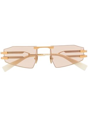 Balmain Eyewear Fixe ll rectangle-frame sunglasses - Gold