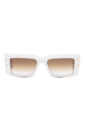 Balmain Eyewear gradient-lenses rectangle-frame sunglasses - White