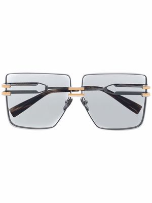 Balmain Eyewear grey-tinted oversize sunglasses - Silver