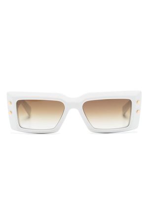 Balmain Eyewear Impérial rectangle-frame sunglasses - White