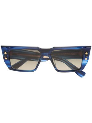 Balmain Eyewear marble-print cat-eye sunglasses - Blue