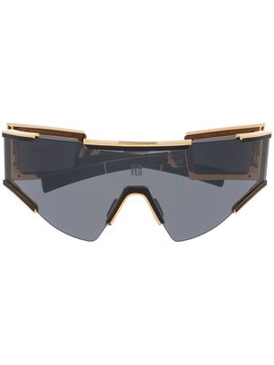 Balmain Eyewear mask-effect frame sunglasses - Gold
