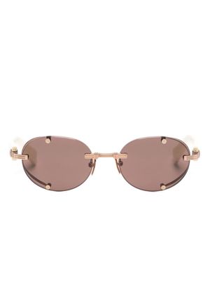 Balmain Eyewear oval-frame tinted sunglasses - Neutrals