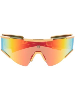 Balmain Eyewear rainbow-print lense sunglasses - Gold