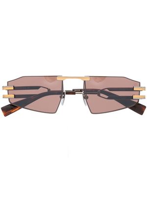 Balmain Eyewear rectangle frame sunglasses - Gold