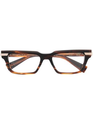 Balmain Eyewear tortoiseshell-effect square-frame glasses - Brown