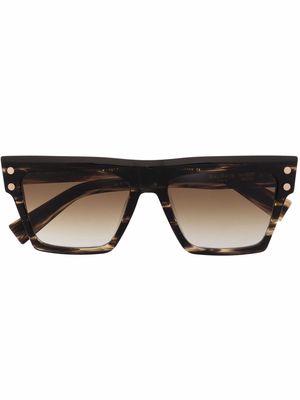 Balmain Eyewear tortoiseshell oversize-frame sunglasses - Brown