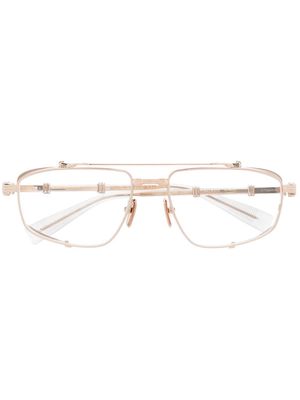 Balmain Eyewear two-tone pilot-frame glasses - Gold