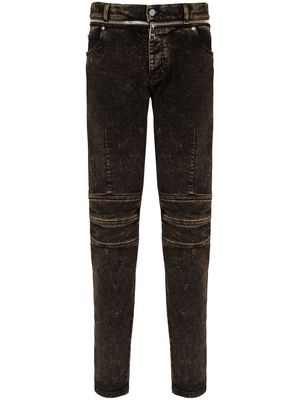 Balmain faded-denim straight-leg jeans - Black