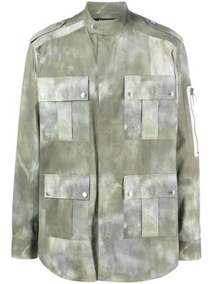 Balmain faded-effect military jacket - Green